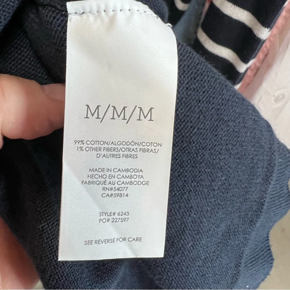 CABI Navy and White Nautical Stripe Long Ling Cardigan, M - Picture 8 of 9